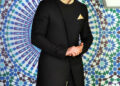 Angle Cut Black Sherwani 4