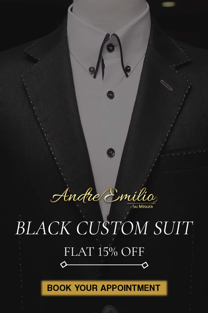 andre emilio custom black suit
